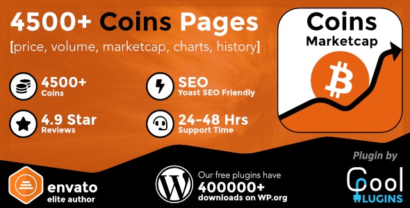 Coins MarketCap-数字资产/比*币价格行情显示WordPress插件