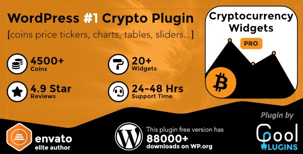 Cryptocurrency Widgets Pro-数字资产行情价格展示小工具WordPress插件