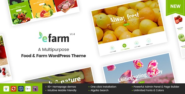 eFarm v2.0.0 果蔬商超/花园/农场/牧场多功能WordPress主题
