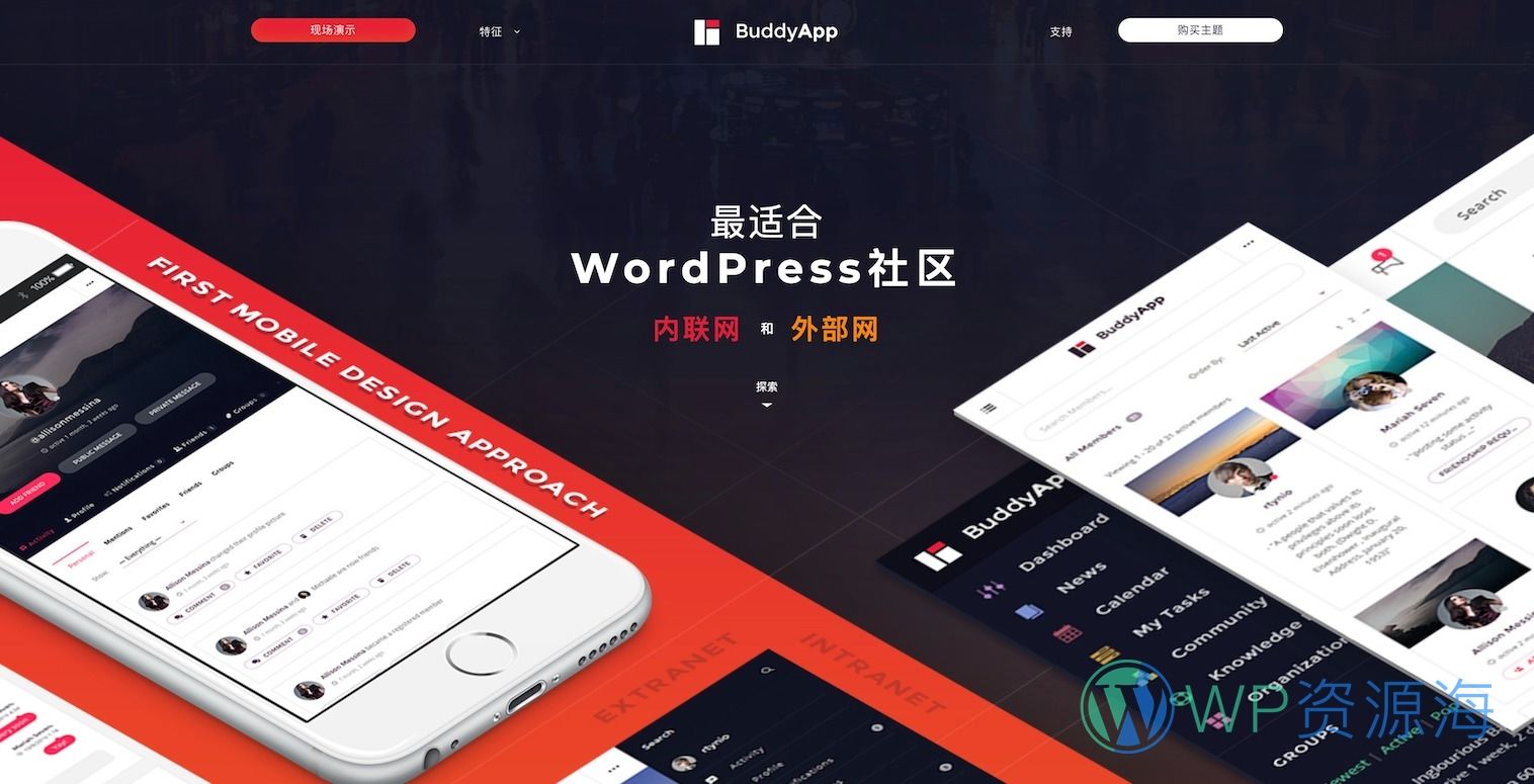 BuddyApp v1.9.0-第一移动社区WordPress主题插图-WP资源海 BuddyApp v1.9.0-第一移动社区WordPress主题插图-WP资源海