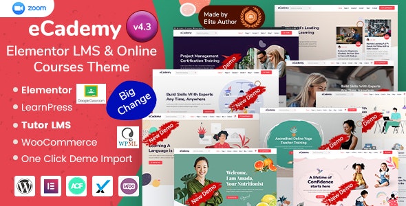 eCademy-LMS在线教育课程学习WordPress主题