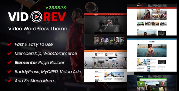VidoRev-电影视频vlog网站WordPress主题