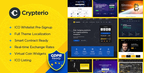 Crypterio-ICO数字资产NFT区块链WordPress主题[更至v2.4.9]