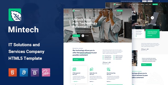 Mintech-IT解决方案和服务HTML5模板
