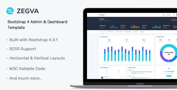 Zegva-2021quan新Bootstrap 4后台管理HTML模板