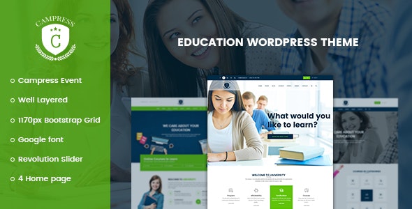 Campress–学校在线教育课程培训WordPress主题[更至v1.21]