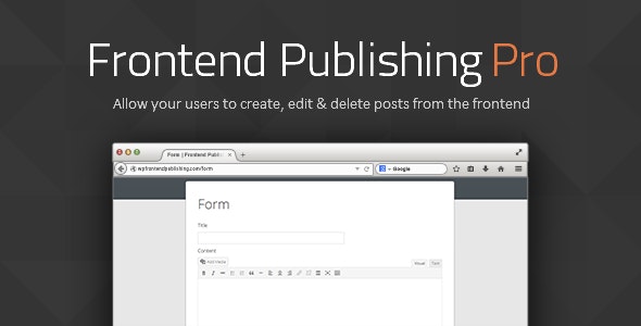 Frontend Publishing Pro-前端投稿文章发布提交WordPress插件插图-WP资源海 Frontend Publishing Pro-前端投稿文章发布提交WordPress插件插图-WP资源海