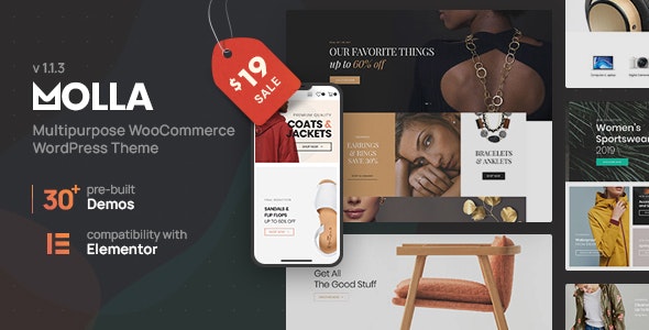 Molla-简约多功能WooCommerce商城主题