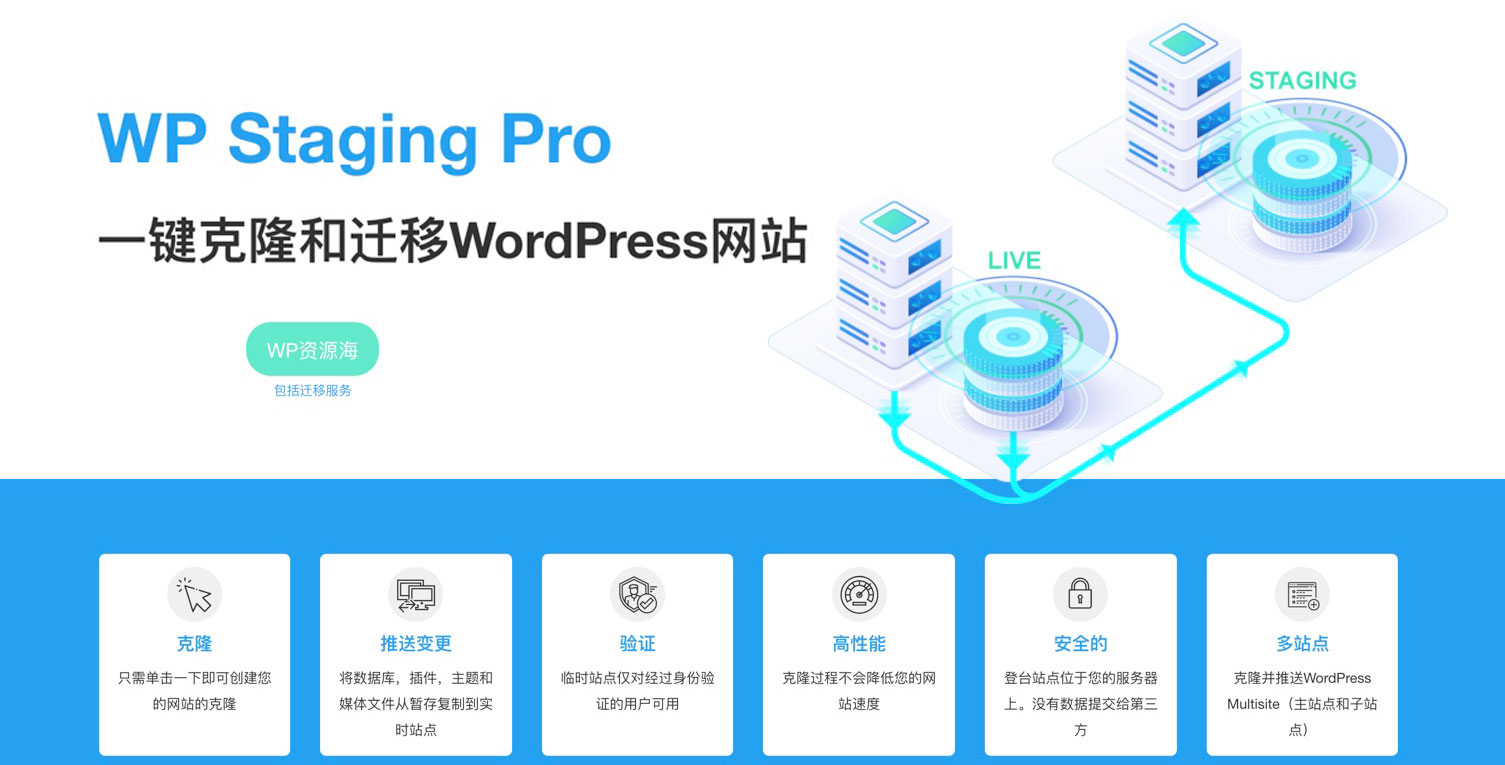 WP Staging Pro-网站一键克隆和迁移WordPress插件