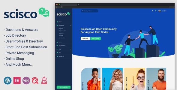 Scisco-在线问答社区网站模板WordPress主题