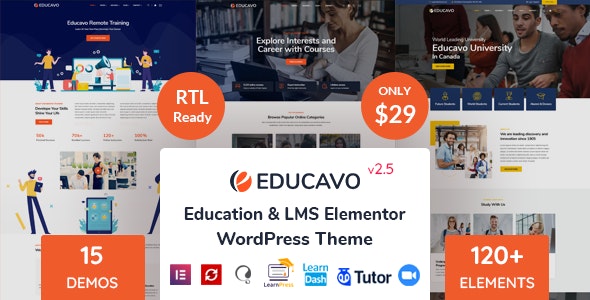 Educavo-在线课程学习教育网站模板WordPress主题