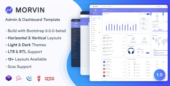 Morvin-2021最新后台管理Bootstrap+HTML模板