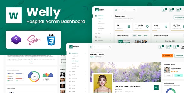 Welly-医院管理后台仪表盘HTML模板