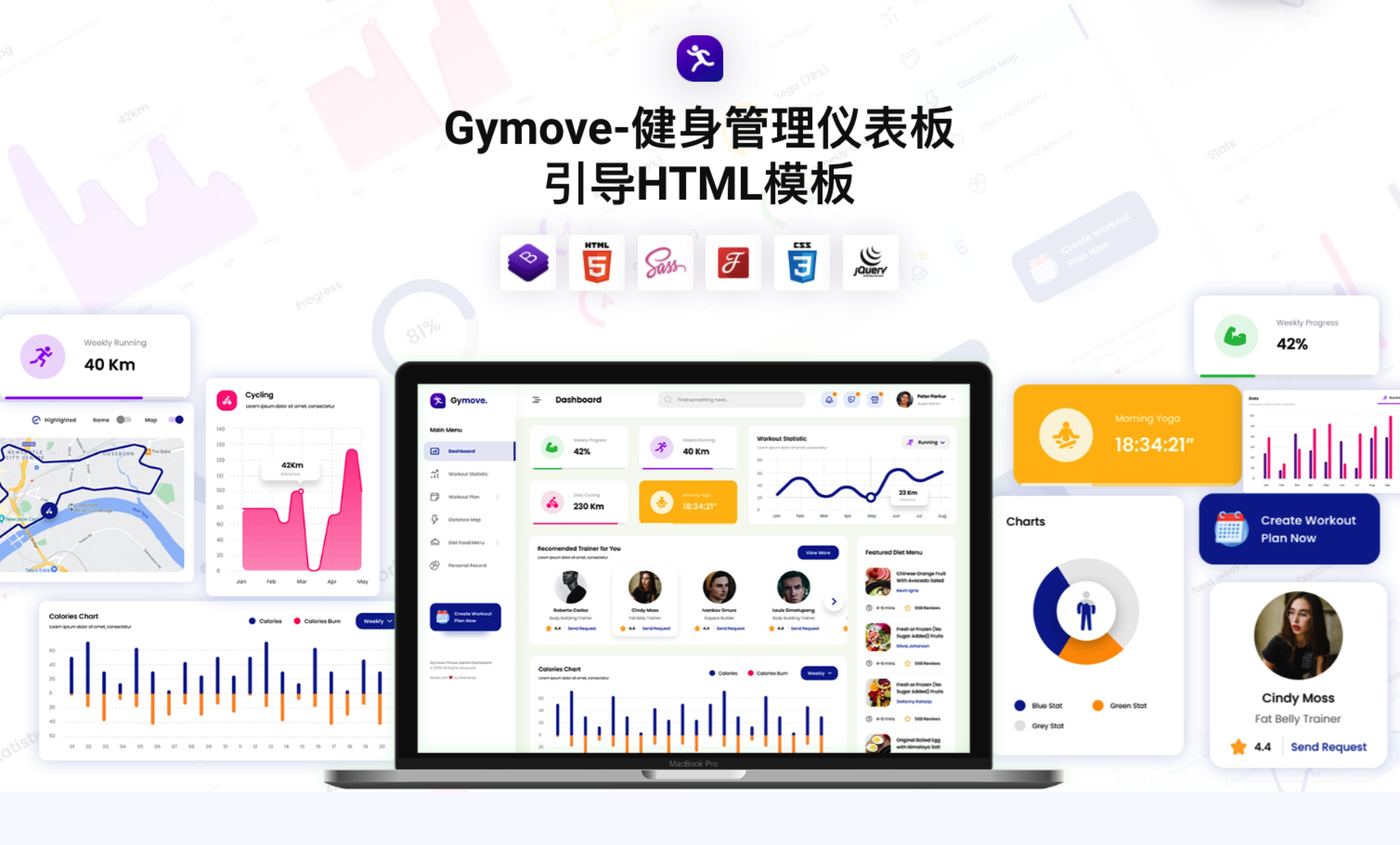 Gymove-健身管理后台仪表盘HTML模板插图-WP资源海 Gymove-健身管理后台仪表盘HTML模板插图-WP资源海