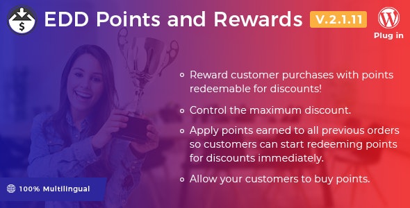 Easy Digital Downloads Points and Rewards-EDD积分奖励插件[v2.1.11]