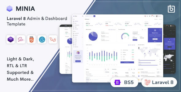 Minia – Laravel 8后台管理和仪表盘模板[1.0]