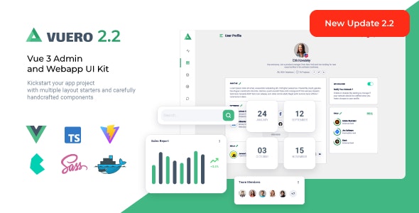 Vuero – VueJS 3 管理后台模板Webapp UI Kit[更至v2.8.0]