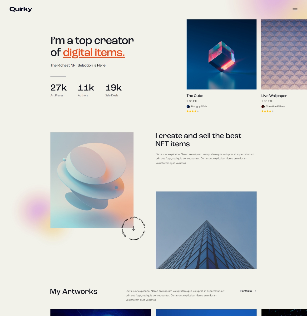 Quirky-区块链元宇宙NFT数字商城WordPress主题插图5-WP资源海 Quirky-区块链元宇宙NFT数字商城WordPress主题插图5-WP资源海