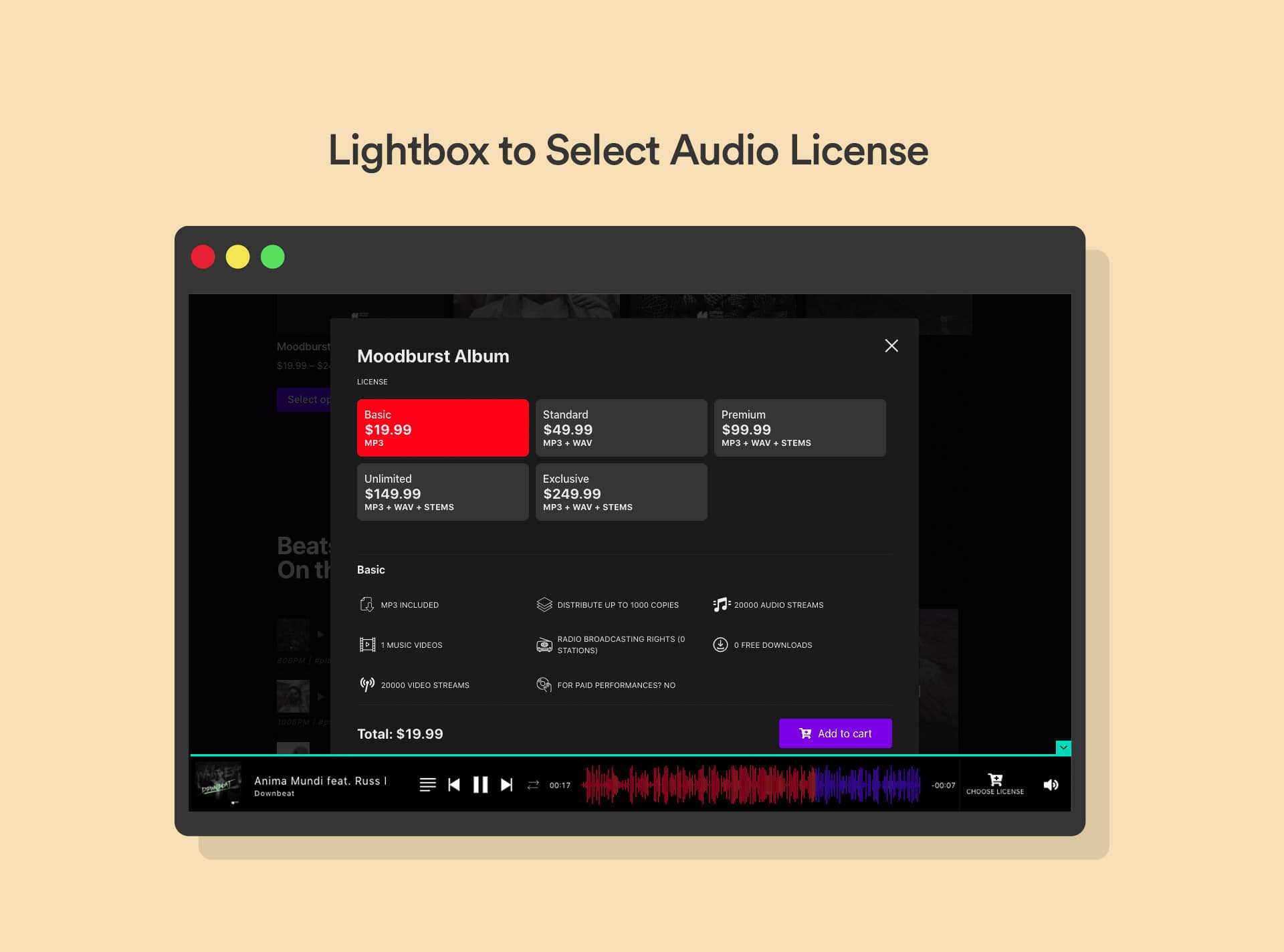 MP3 Audio Player Pro-音频/播客/音乐在线播放与出售WordPress插件插图7-WP资源海 MP3 Audio Player Pro-音频/播客/音乐在线播放与出售WordPress插件插图7-WP资源海