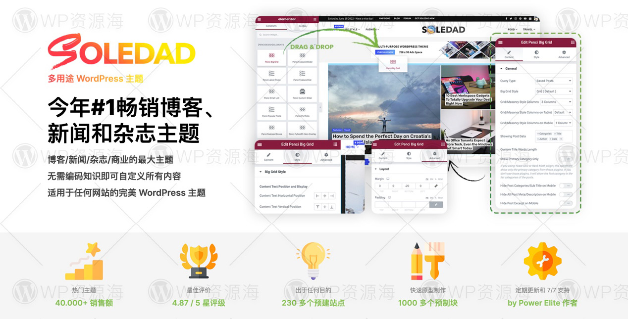 Soledad-多概念博客杂志AMP WordPress主题