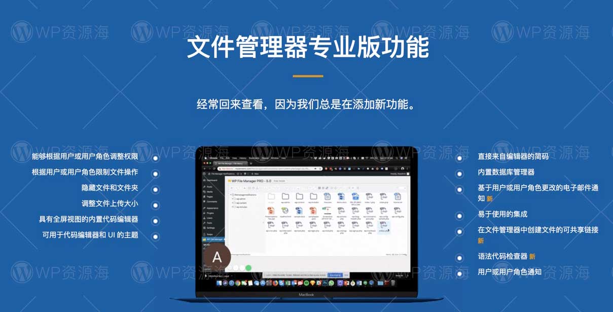 WP File Manager Pro-文件管理器专业版WordPress插件