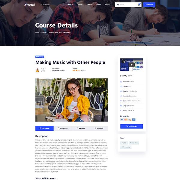Educal-在线课程/教育培训机构WordPress主题插图9-WP资源海 Educal-在线课程/教育培训机构WordPress主题插图9-WP资源海