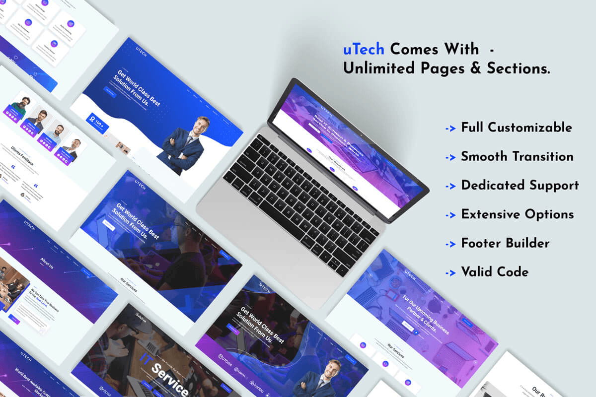 uTech-科技IT行业网站WordPress主题[更至v5.7.0]插图1-WP资源海
