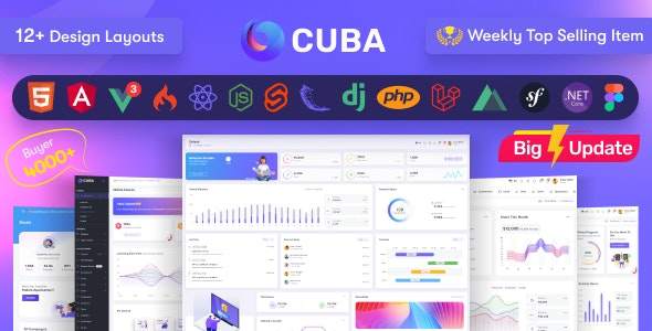 Cuba-多框架适配HTML后台管理模板