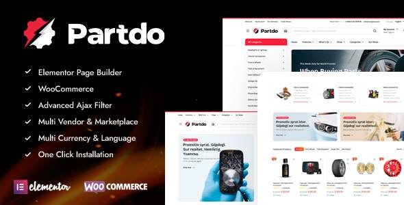 Partdo-汽车配件零件商城网站模板WordPress主题
