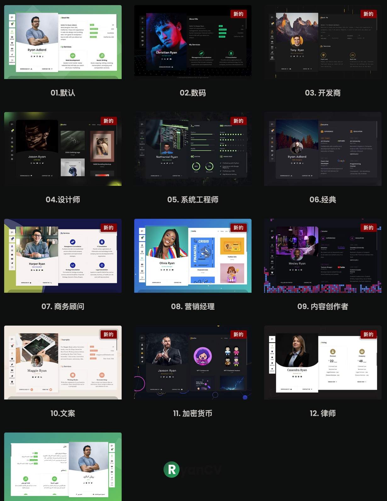 RyanCV-个人简历/个人介绍主页WordPress主题插图1-WP资源海 RyanCV-个人简历/个人介绍主页WordPress主题插图1-WP资源海