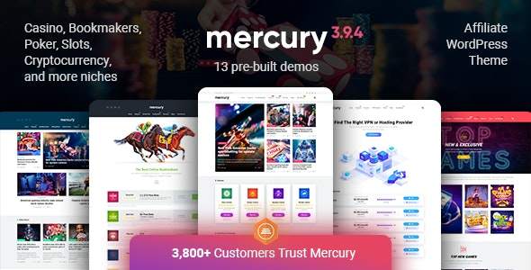 Mercury-代理推广联盟大使佣金WordPress主题