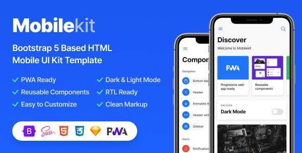 Mobilekit v2.9基于Bootstrap 5 的 HTML移动端UI模板