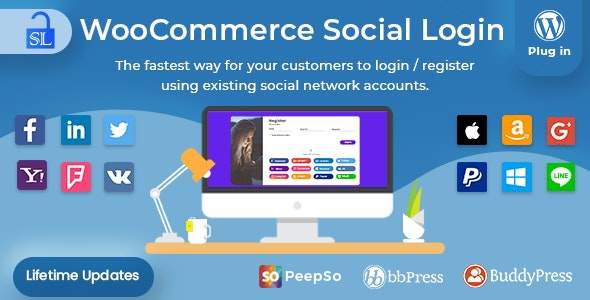 WooCommerce Social Login-社交账号登录快捷注册绑定插件