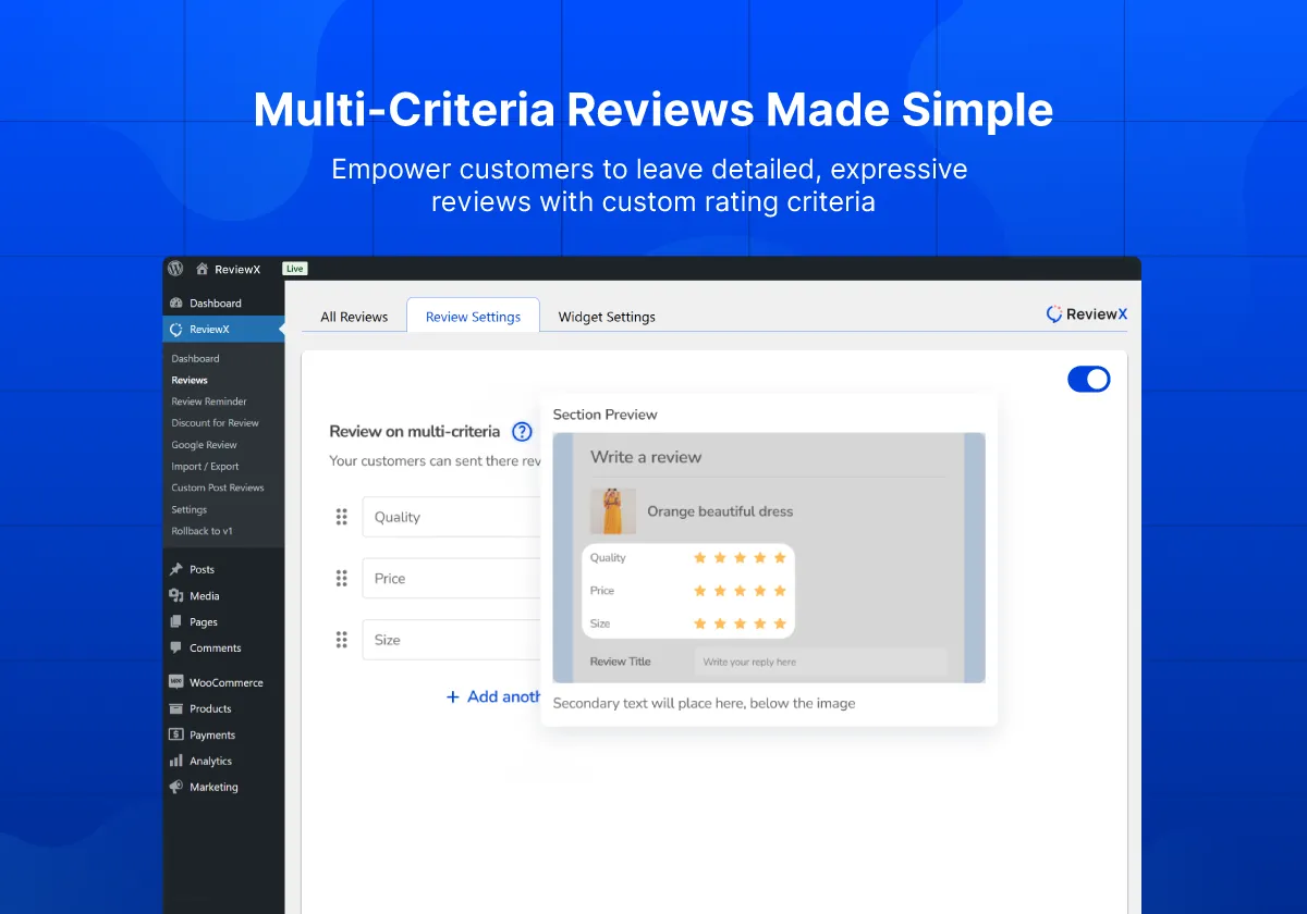 【正版】ReviewX Pro-用户评分/商品评价WordPress插件插图2-WP资源海 【正版】ReviewX Pro-用户评分/商品评价WordPress插件插图2-WP资源海