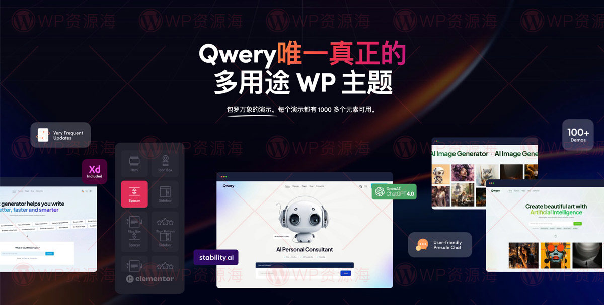 Qwery-现代AI公司网站模板WordPress多用途主题插图1-WP资源海 Qwery-现代AI公司网站模板WordPress多用途主题插图1-WP资源海