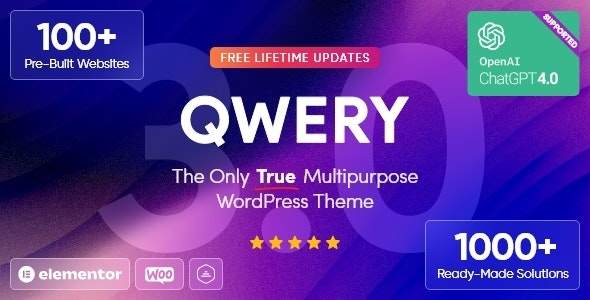 Qwery-现代AI公司网站模板WordPress多用途主题