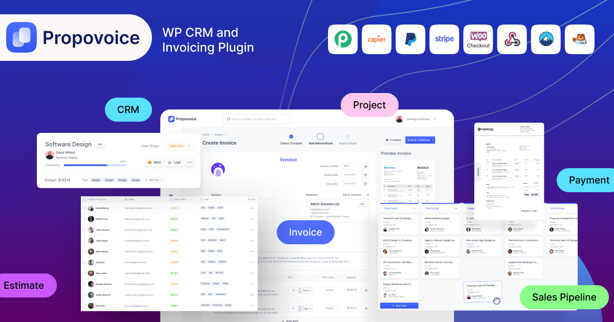 Propovoice Pro-强大的CRM客户/项目/产品管理WordPress插件