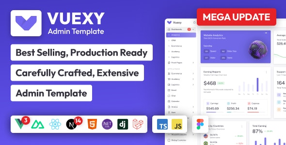 Vuexy-Vuejs/React/HTML/Laravel热门后台管理模板
