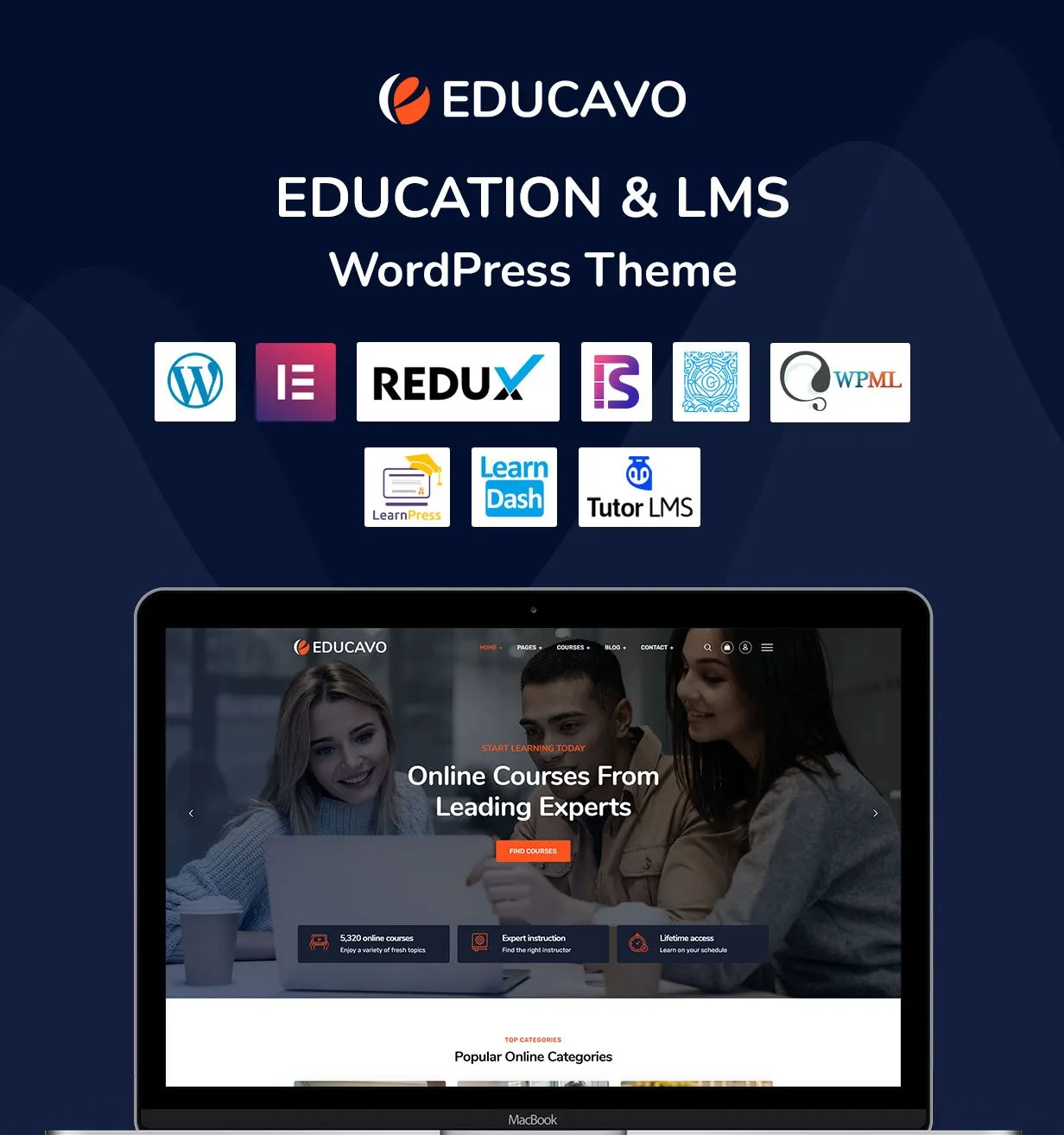 Educavo-在线课程学习教育网站模板WordPress主题插图1-WP资源海 Educavo-在线课程学习教育网站模板WordPress主题插图1-WP资源海