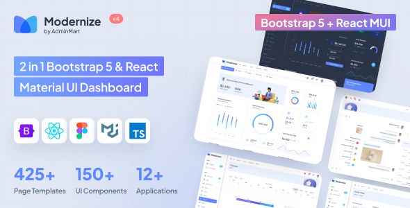Modernize-扁平材料风管理后台模板React+Bootstrap