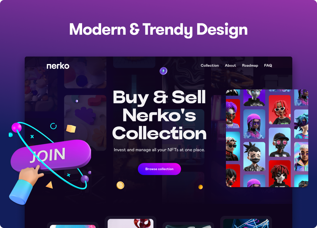 Nerko v1.2 数字藏品NFT作品WordPress网站模板插图13-WP资源海 Nerko v1.2 数字藏品NFT作品WordPress网站模板插图13-WP资源海