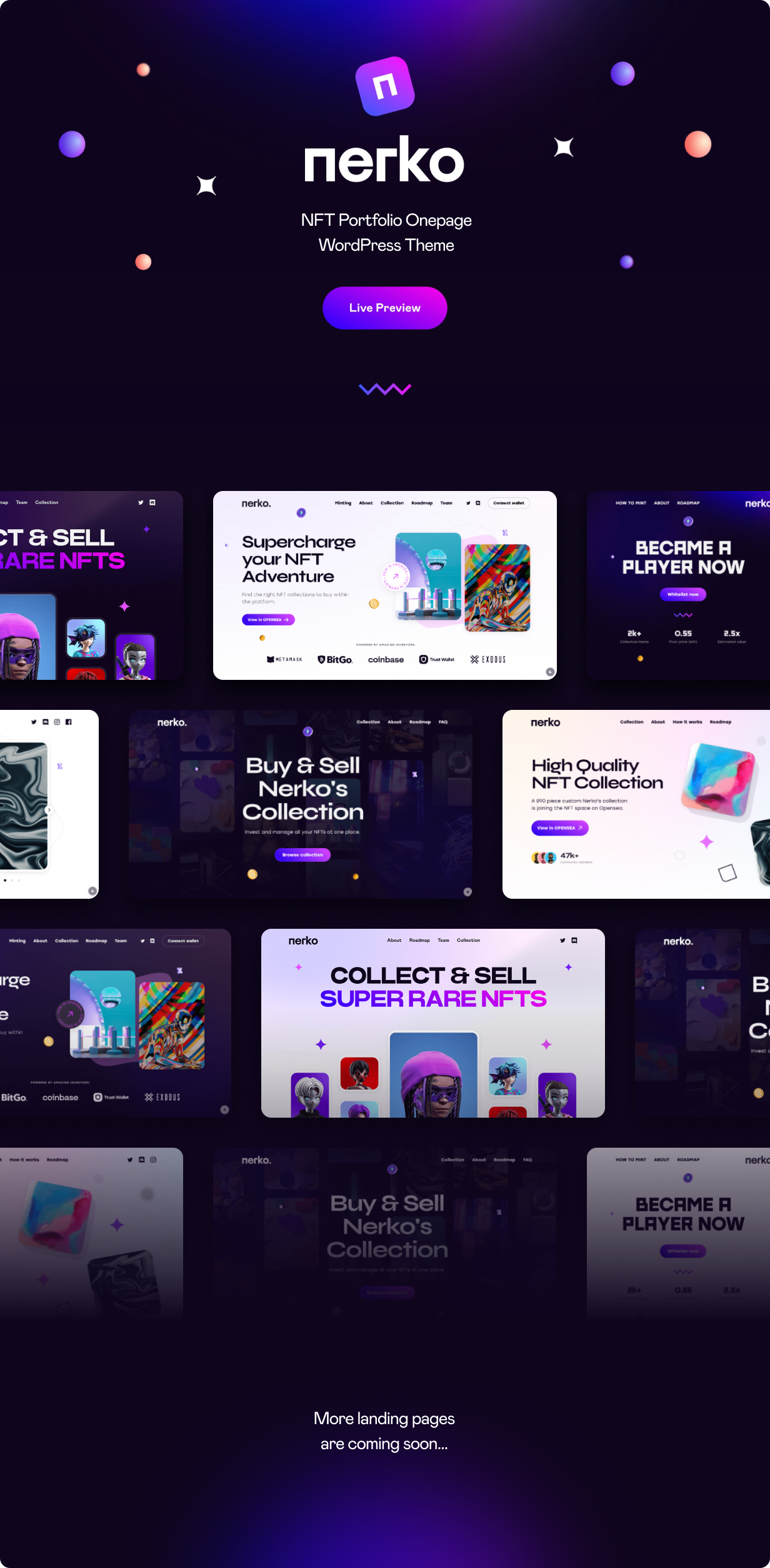 Nerko v1.2 数字藏品NFT作品WordPress网站模板插图14-WP资源海 Nerko v1.2 数字藏品NFT作品WordPress网站模板插图14-WP资源海