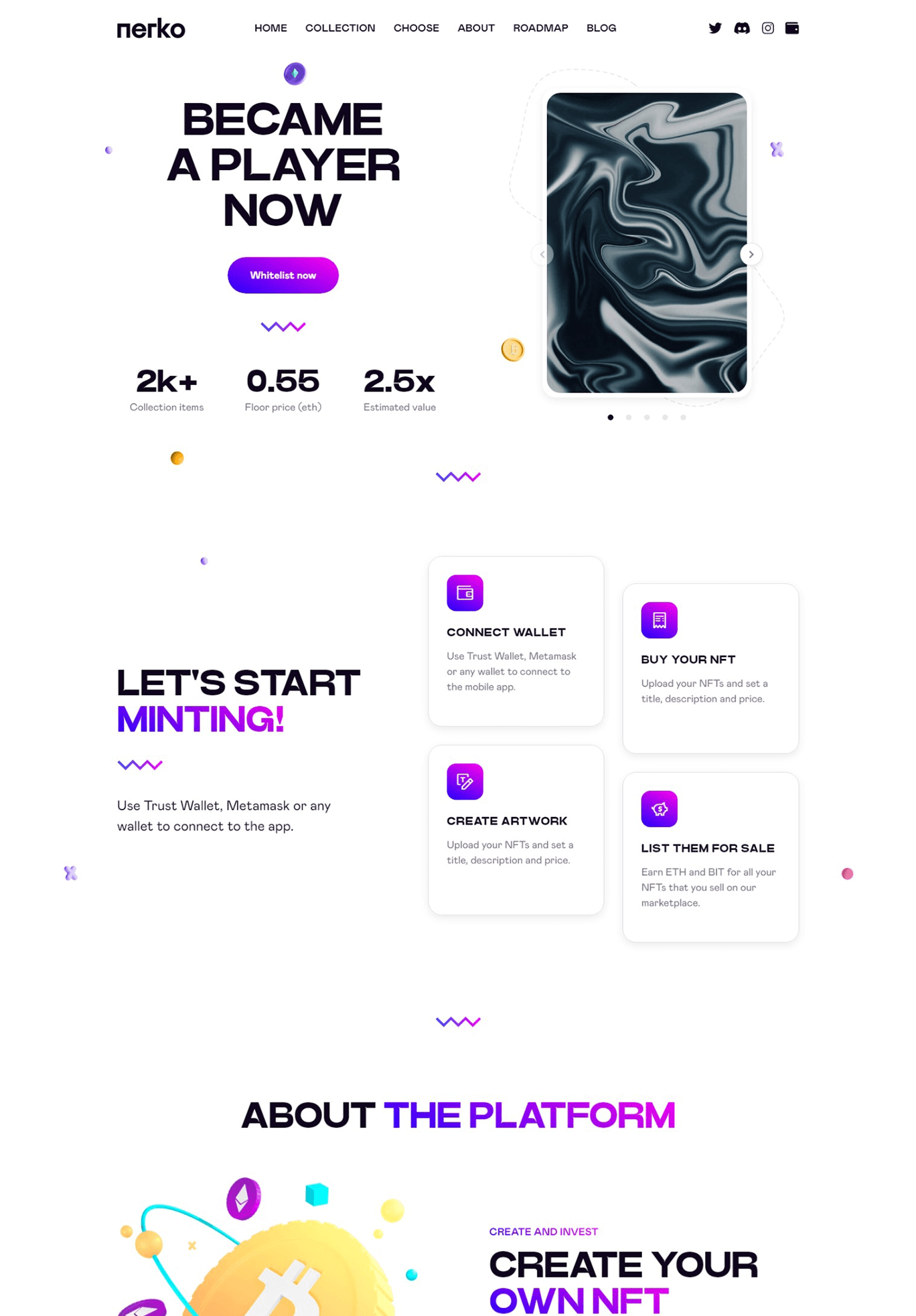 Nerko v1.2 数字藏品NFT作品WordPress网站模板插图6-WP资源海 Nerko v1.2 数字藏品NFT作品WordPress网站模板插图6-WP资源海