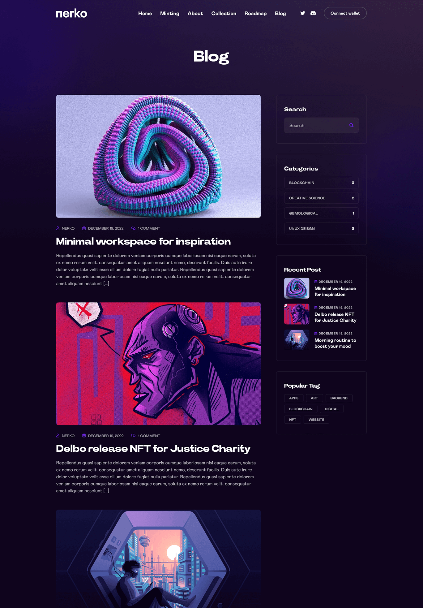 Nerko v1.2 数字藏品NFT作品WordPress网站模板插图9-WP资源海 Nerko v1.2 数字藏品NFT作品WordPress网站模板插图9-WP资源海