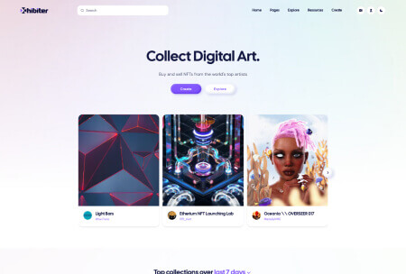 Xhibiter v1.8.0 – 数字藏品NFT交易市场 React NextJS 模板插图2-WP资源海 Xhibiter v1.8.0 – 数字藏品NFT交易市场 React NextJS 模板插图2-WP资源海