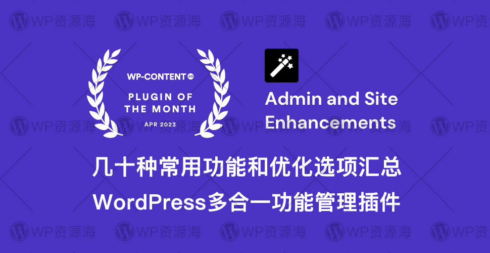 Admin and Site Enhancements (ASE) Pro 多合一网站优化工具/常用功能汇总 WordPress 插件