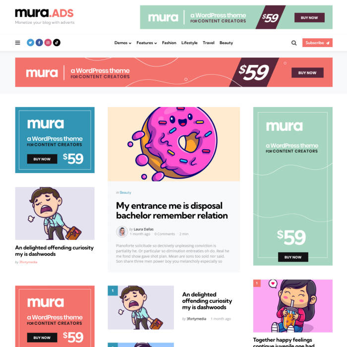 Mura-自媒体/内容创作网站模板WordPress主题插图1-WP资源海 Mura-自媒体/内容创作网站模板WordPress主题插图1-WP资源海