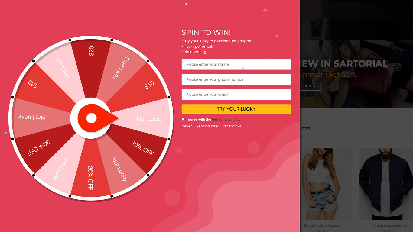 WooCommerce Lucky Wheel-幸运转盘用户抽奖插件插图1-WP资源海 WooCommerce Lucky Wheel-幸运转盘用户抽奖插件插图1-WP资源海