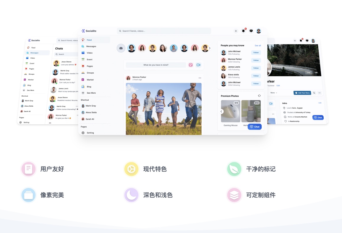 Socialite 3.0 组件齐全漂亮的社区论坛HTML模板