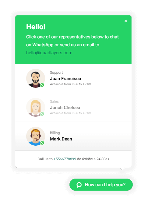 WhatsApp Chat PRO-快速联系与聊天按钮工具WordPress插件插图4-WP资源海